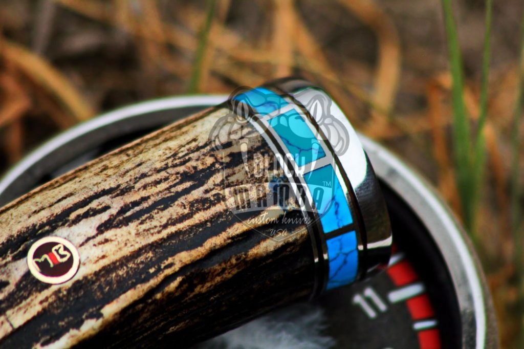 BMK-111-B-440c PERSIAN YUMA Knife 9.5" Long 4.5"Blade" 10.5 oz Hunting Fixed Blade 440C Mirror Polished turquoise Handle Knife Black mamba Hand Made World Class knives - Image 3