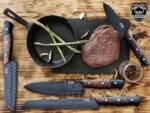 Bmk-708 Black Cats 440c stainless steel Black Coated Chef Knives Set Hand Made Black Mamba Knives