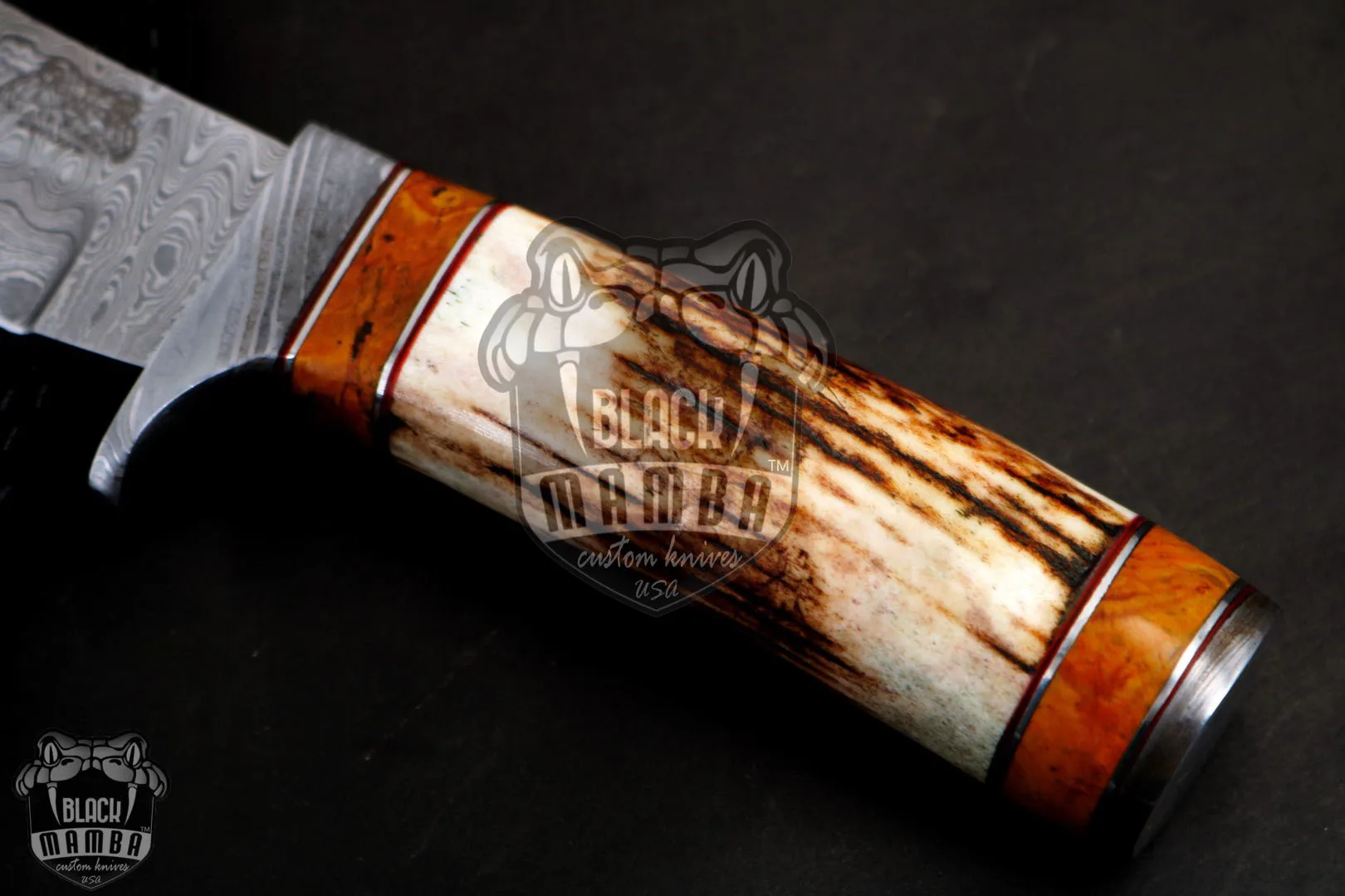Persian Yuma - Damascus Hunting Knife, 9″ Overall, Stag Handle - view 3