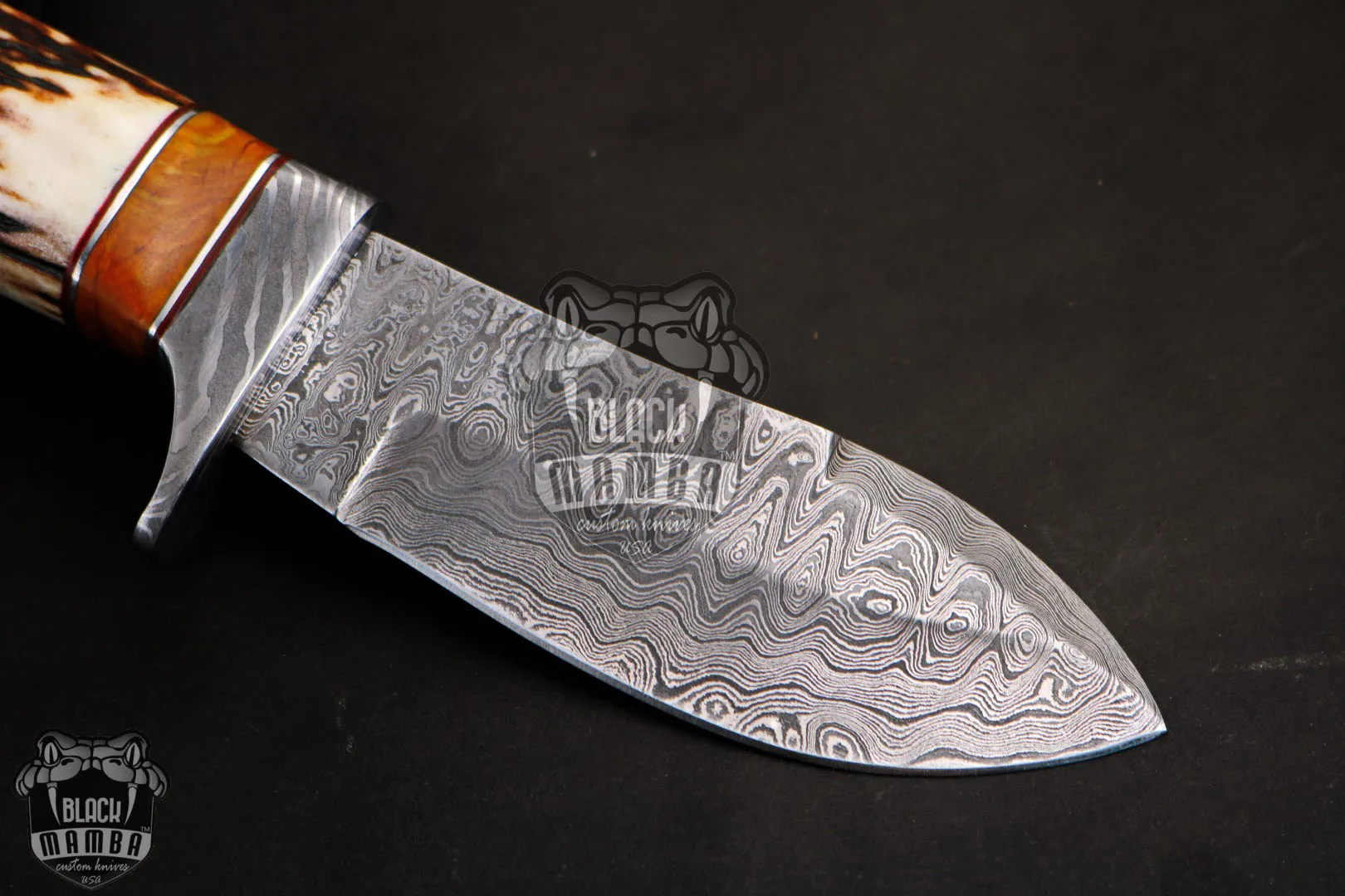 Persian Yuma - Damascus Hunting Knife, 9″ Overall, Stag Handle - view 5