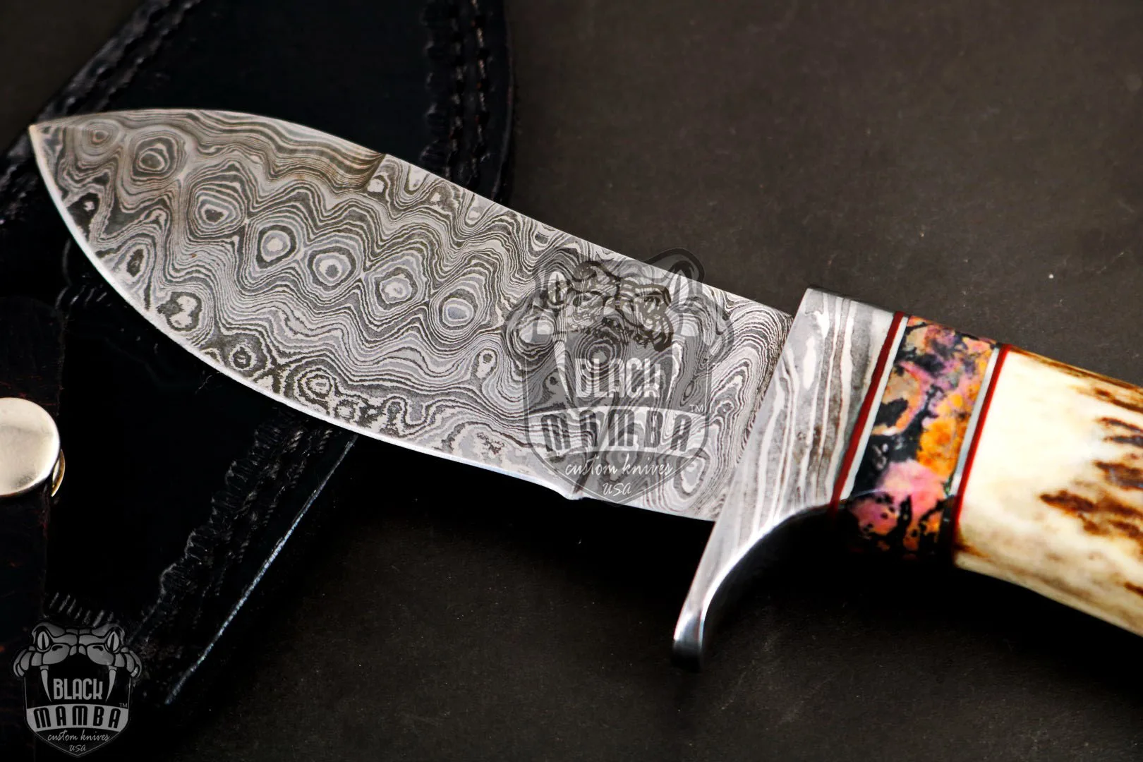Persian Yuma - Damascus Hunting Knife, 9″ Overall | BMK-111-R - view 3