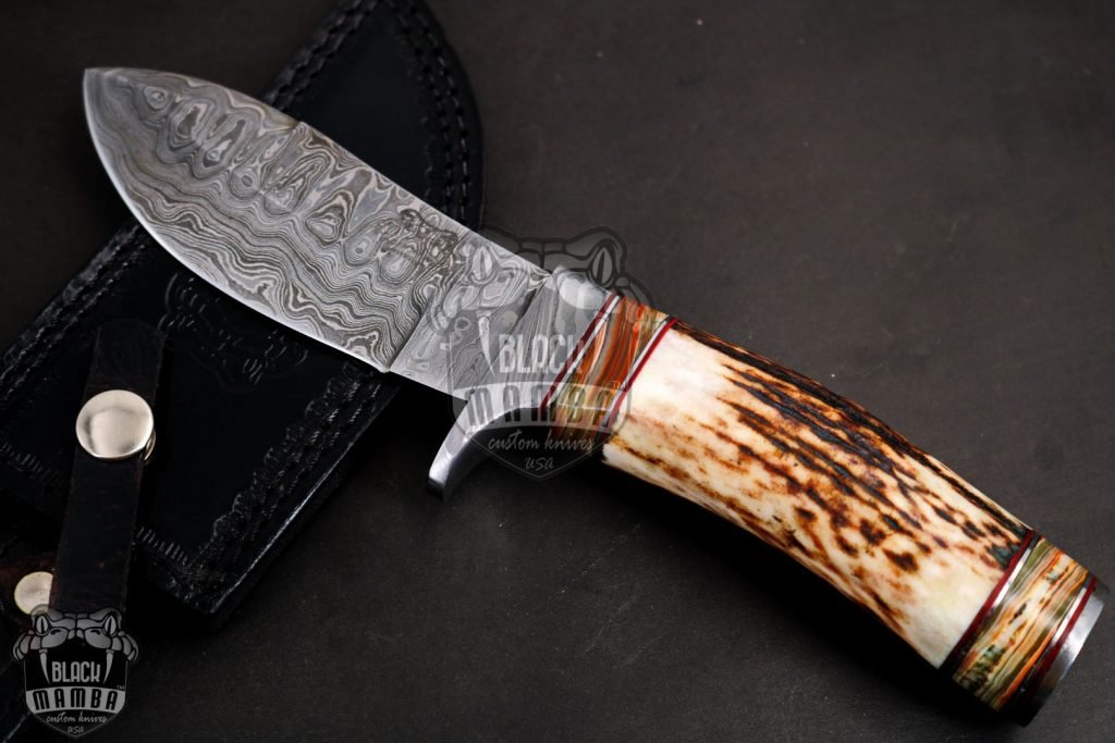 BMK-11-M-C PERSIAN YUMA Knife 9.5" Long 4.5"Blade" 7oz Hunting Fixed Blade Damascus Mix Calcite Spacers Black mamba Hand Made World Class knives - Image 2