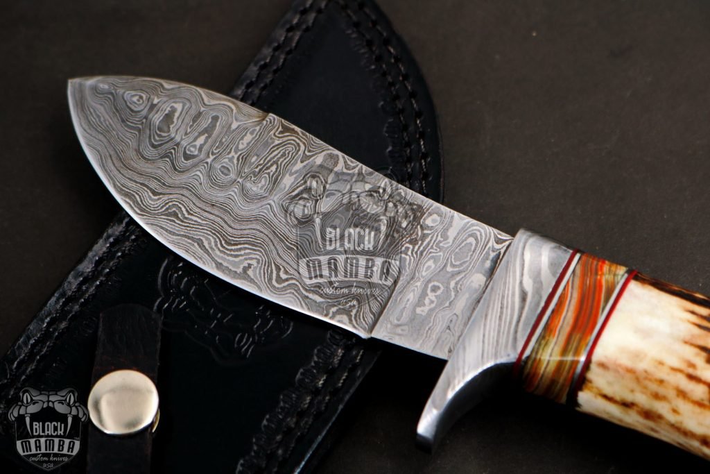 BMK-11-M-C PERSIAN YUMA Knife 9.5" Long 4.5"Blade" 7oz Hunting Fixed Blade Damascus Mix Calcite Spacers Black mamba Hand Made World Class knives - Image 3