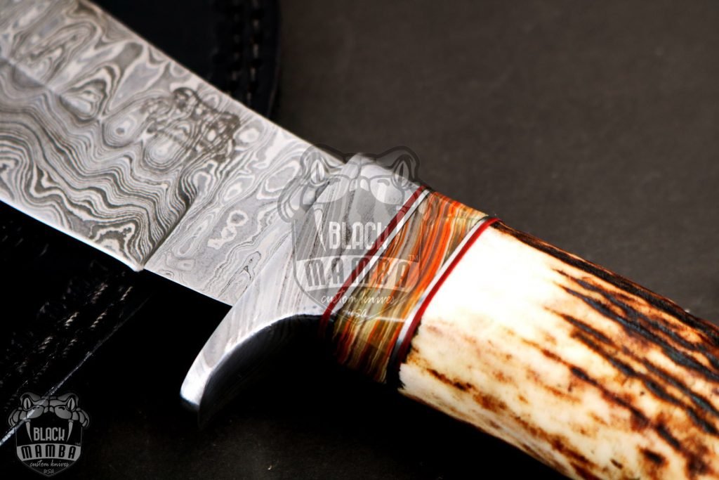 BMK-11-M-C PERSIAN YUMA Knife 9.5" Long 4.5"Blade" 7oz Hunting Fixed Blade Damascus Mix Calcite Spacers Black mamba Hand Made World Class knives - Image 5
