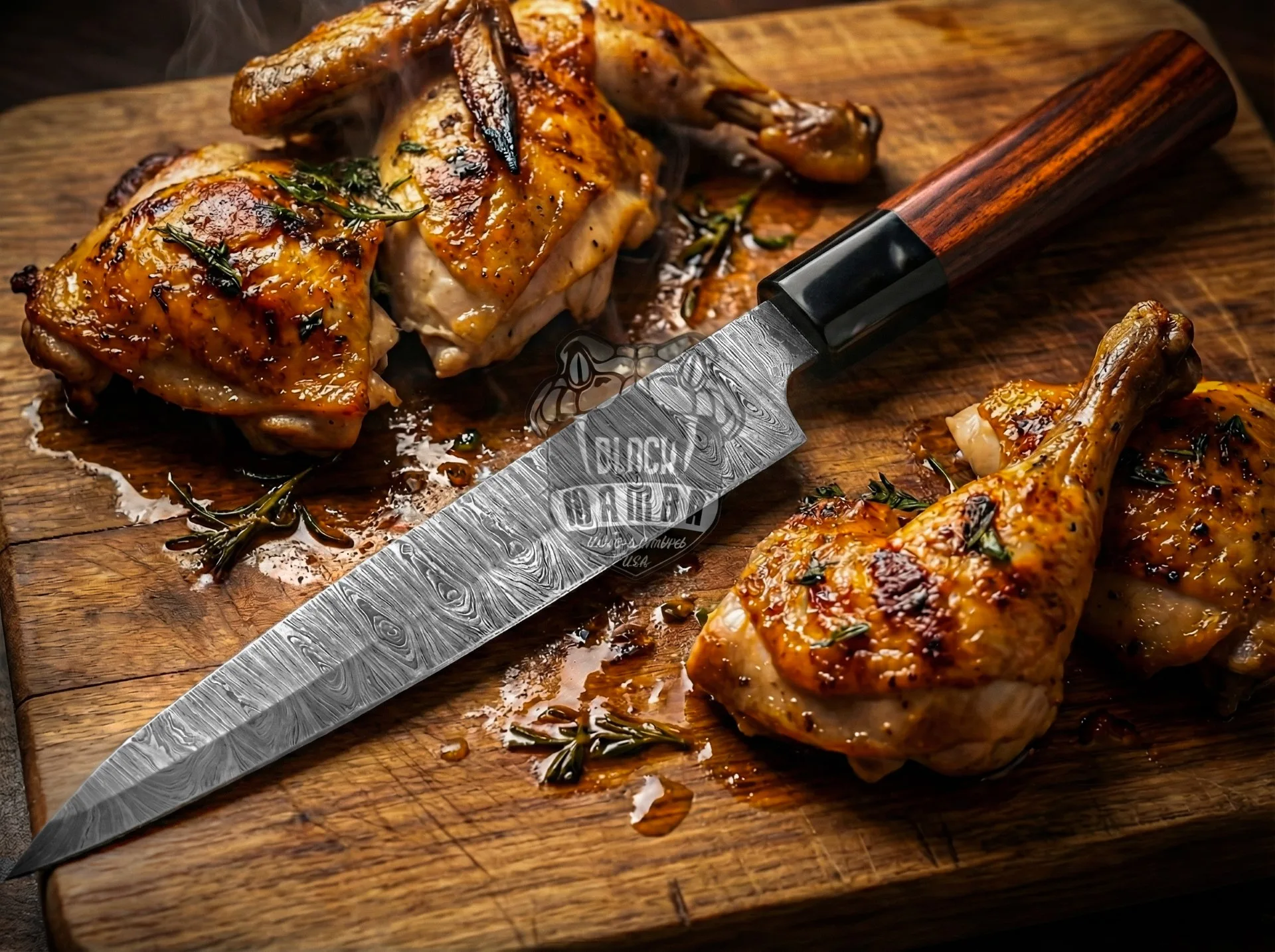 Bonito Pro Kitchen Knife Damascus Utility Knife 7 Inch Damascus Chef’s Knives Damascus Steel Sharp Paring Knife with Ergonomic Handle | BMK-715