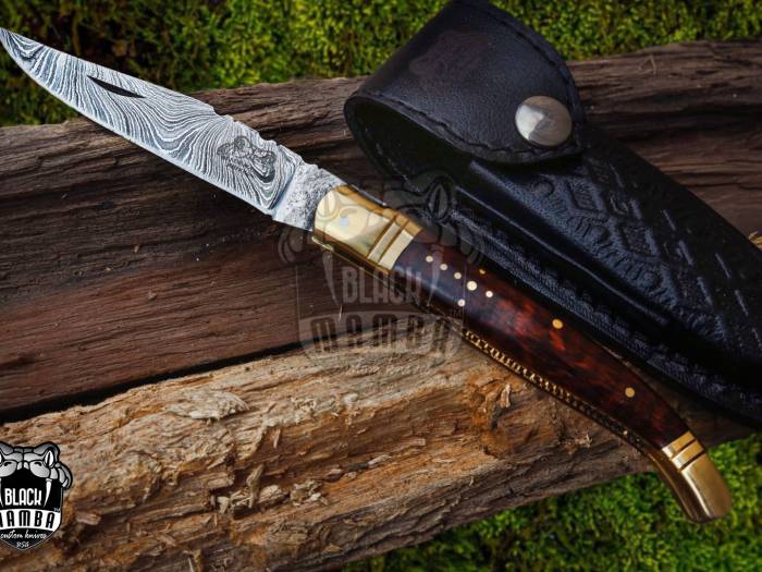 Bmk-501 Magnum 4.75 Inches Damascus Laguiole Knife Handmade Damascus Pocket Knives french knife steak knife USA Made