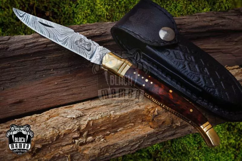 Bmk-501 Magnum 4.75 Inches Damascus Laguiole Knife Handmade Damascus Pocket Knives french knife steak knife USA Made