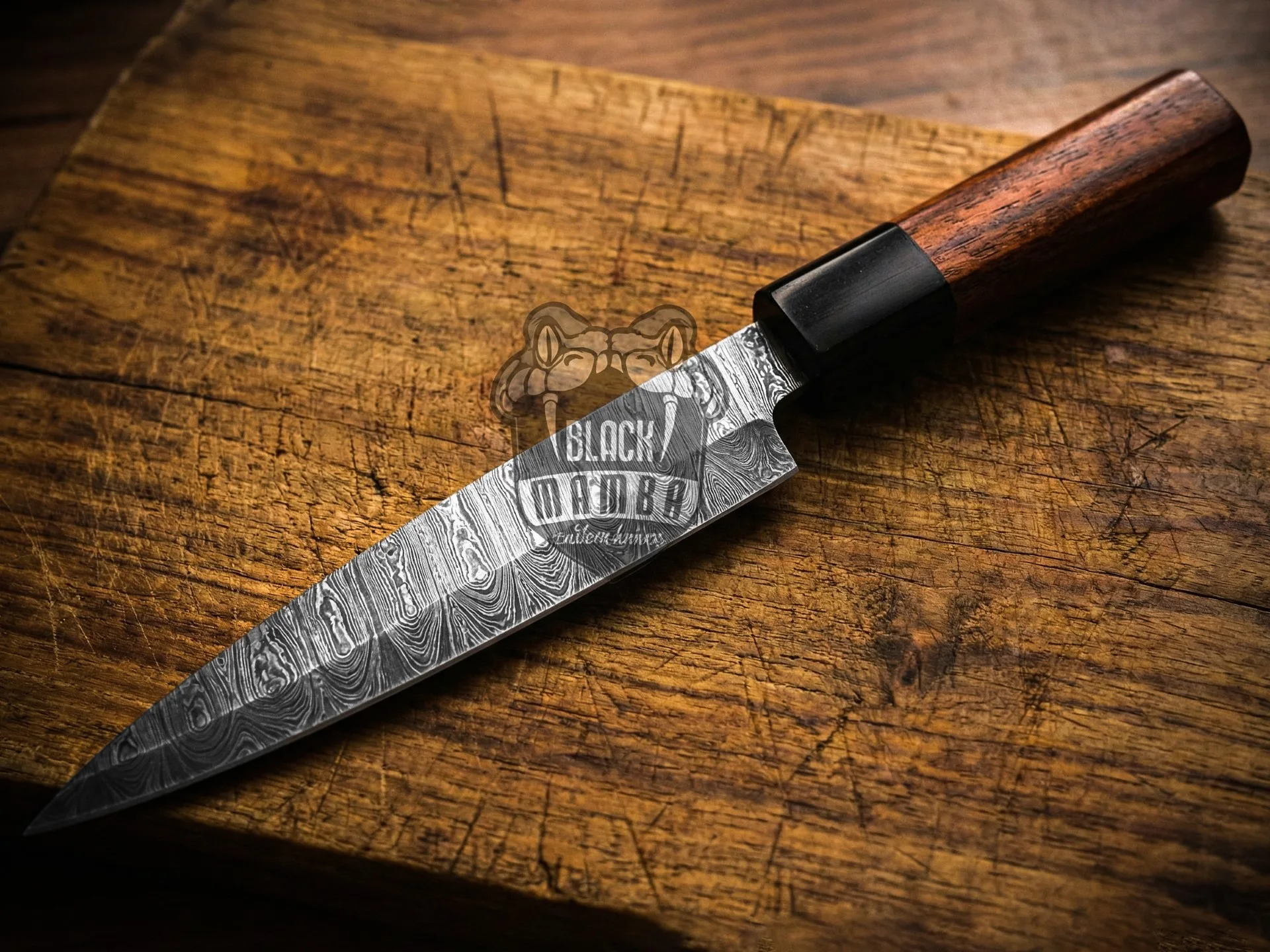 Bonito Pro Kitchen Knife Damascus Utility Knife 7 Inch Damascus Chef’s Knives Damascus Steel Sharp Paring Knife with Ergonomic Handle | BMK-715 - view 4
