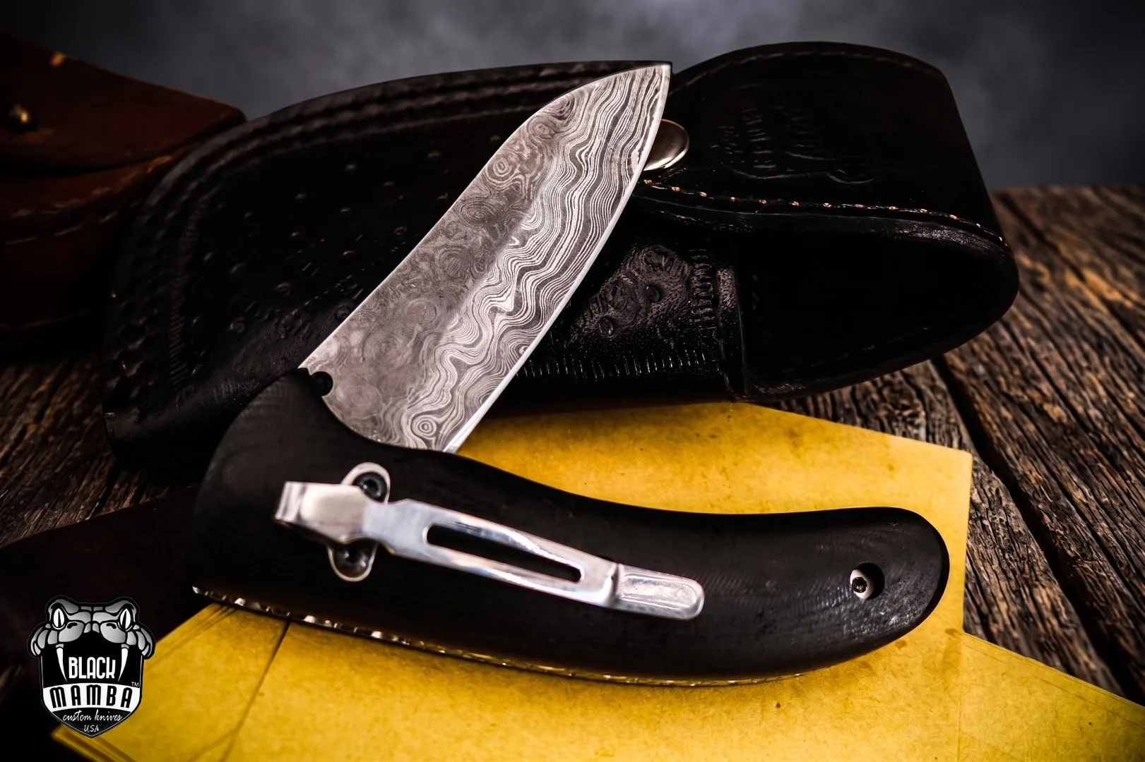 Red-bellied - Damascus Folding Pocket Knife, 8″ Overall - view 4