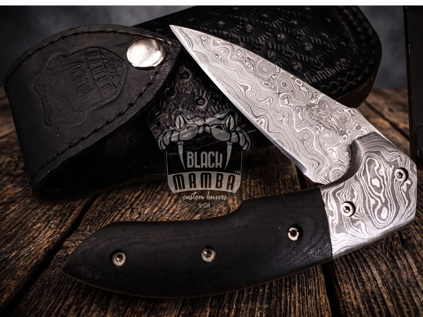 Clubber - Damascus Folding Pocket Knife, 8.3″ Overall