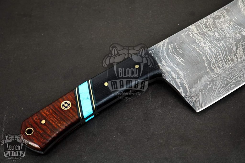 BLACK MAMBA KNIVES Bmk-705-DS Black Panther Damascus Chef Cleaver Blade Knife Chopper Knife World Class Knives - Image 6