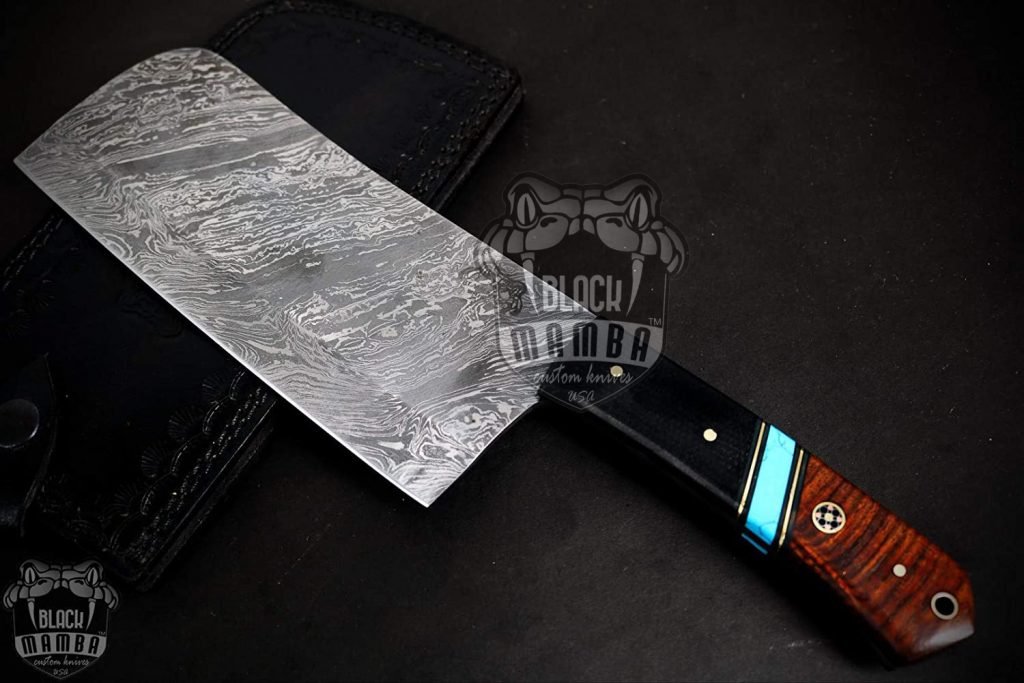 BLACK MAMBA KNIVES Bmk-705-DS Black Panther Damascus Chef Cleaver Blade Knife Chopper Knife World Class Knives - Image 4