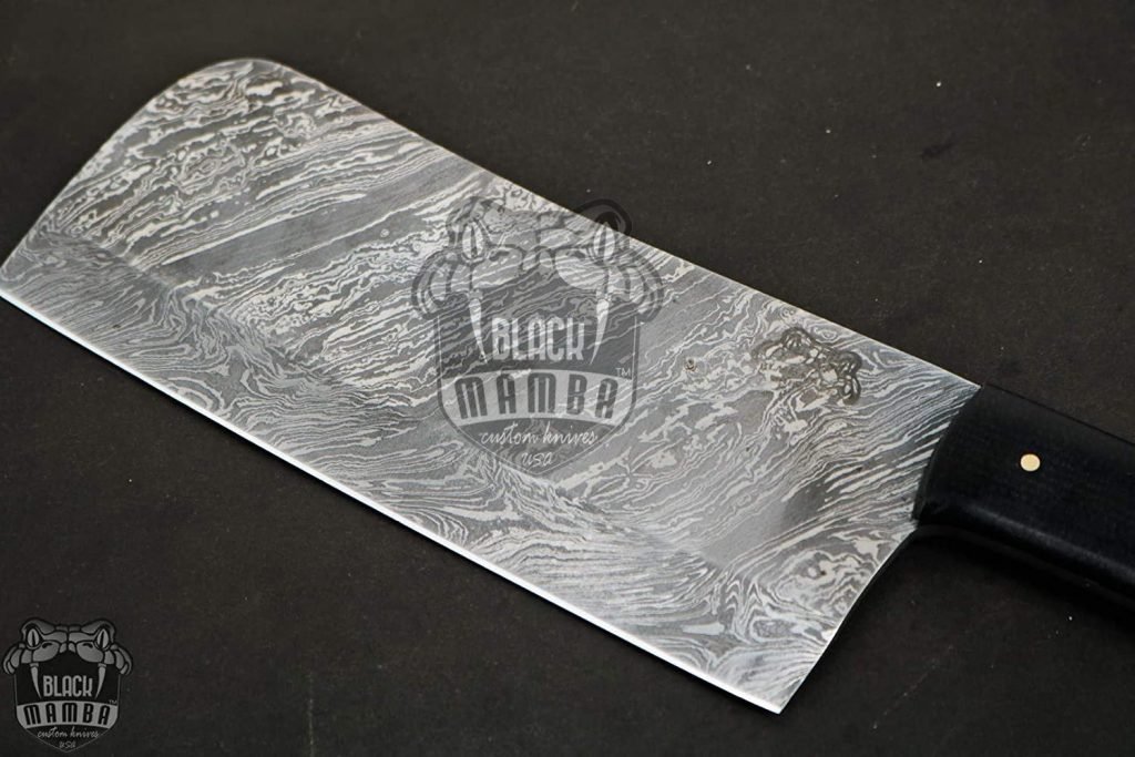 BLACK MAMBA KNIVES Bmk-705-DS Black Panther Damascus Chef Cleaver Blade Knife Chopper Knife World Class Knives - Image 5