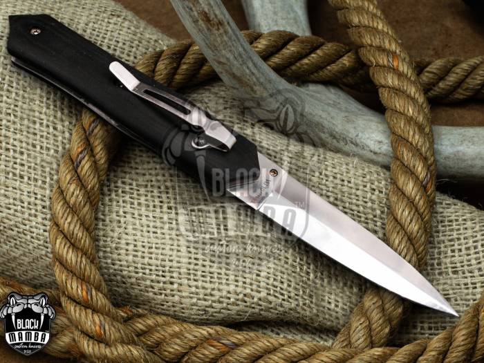 BMK-VG1 Pine Snake 5.3 Inches Closed Dagger Knife VG10 Stainless Steel Folding Knife, Pocket Knife G10 Handle