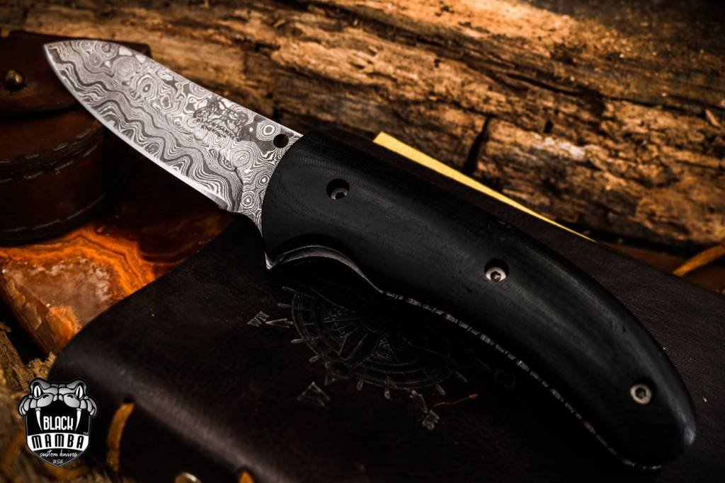Bmk-444 Red-Bellied 4.4 Closed Damascus Pocket Knife Damascus Hunting Knife G10 Handle Pocket Clip Knife USA Made - Image 2
