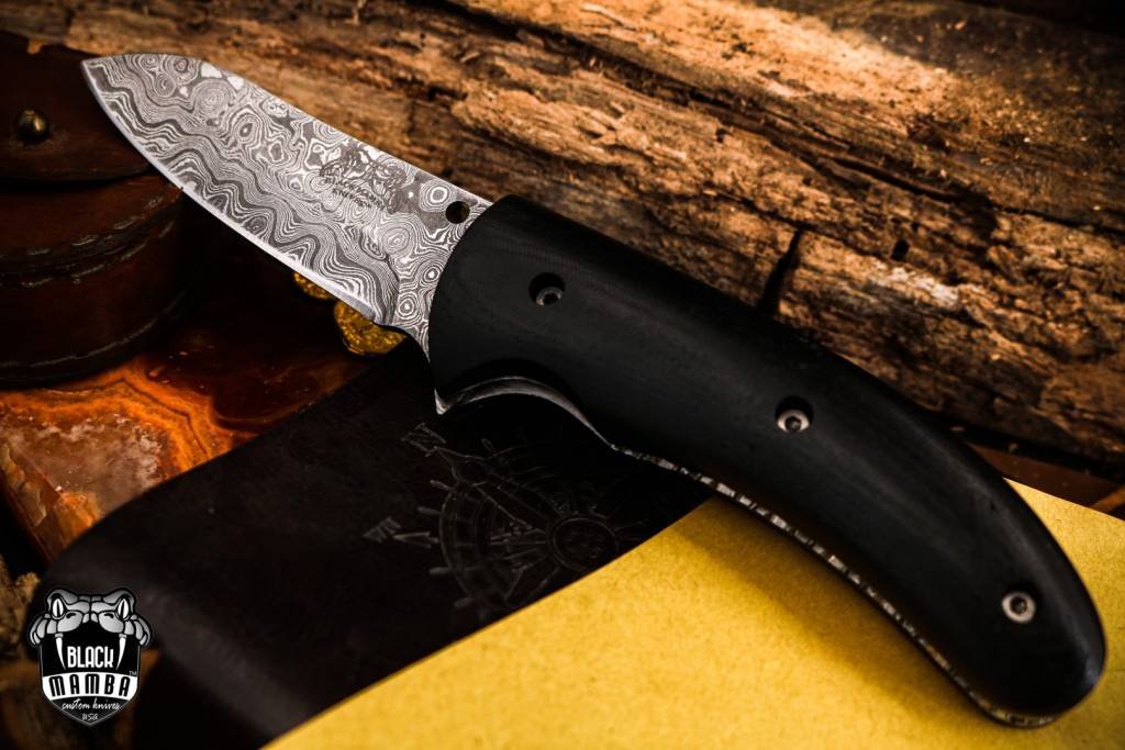 Bmk-444 Red-Bellied 4.4 Closed Damascus Pocket Knife Damascus Hunting Knife G10 Handle Pocket Clip Knife USA Made - Image 4