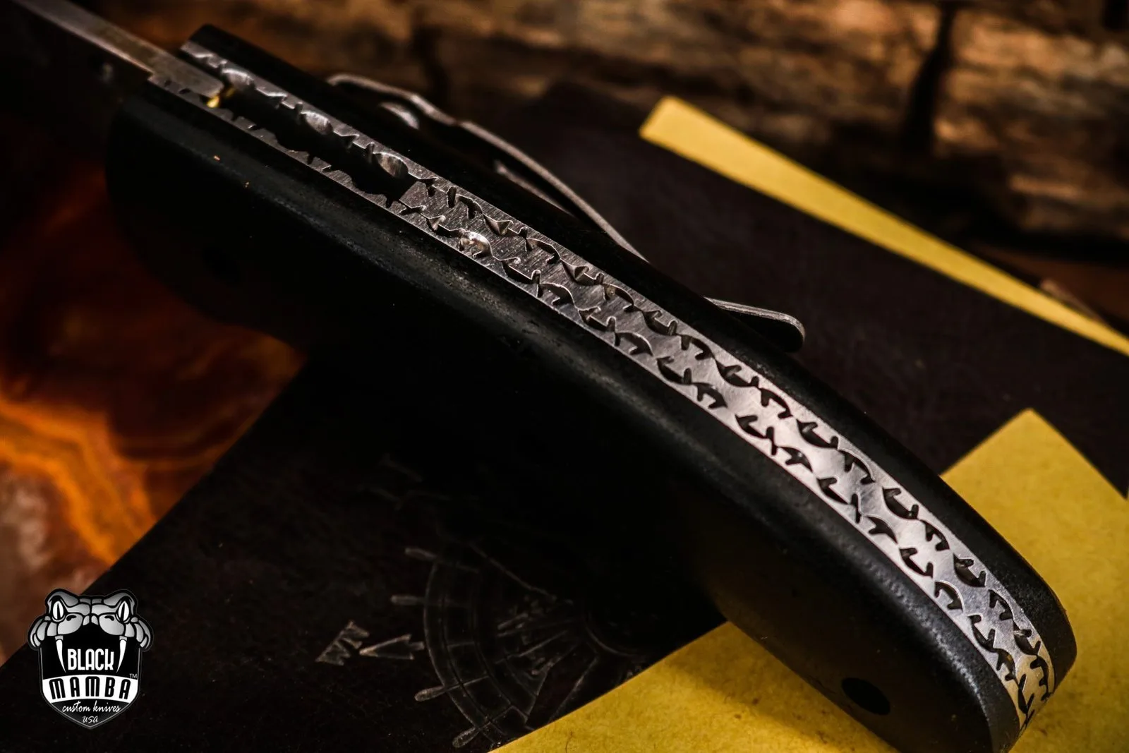 Red-bellied - Damascus Folding Pocket Knife, 8″ Overall - view 6