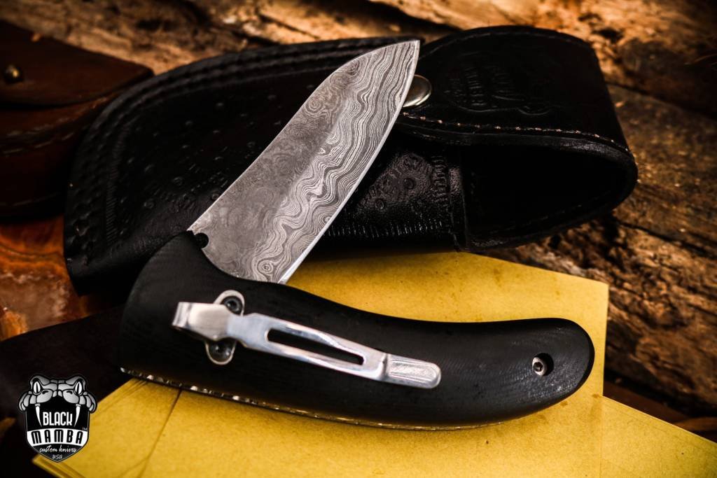 Bmk-444 Red-Bellied 4.4 Closed Damascus Pocket Knife Damascus Hunting Knife G10 Handle Pocket Clip Knife USA Made - Image 10