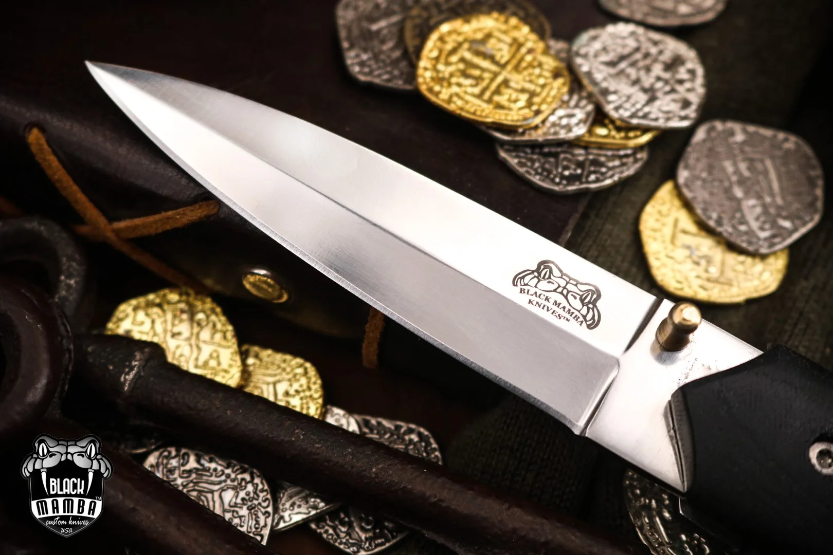 Pine Snake - Damascus Folding Pocket Knife, 9.2″ Overall - view 3