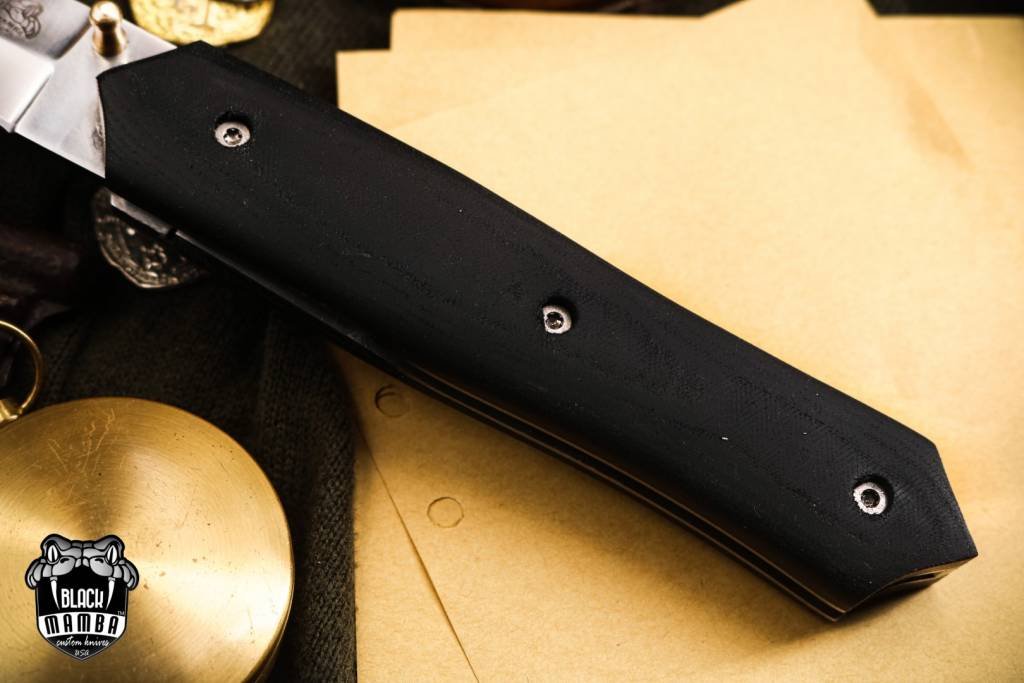 BMK-VG1 Pine Snake 5.3 Inches Closed Dagger Knife VG10 Stainless Steel Folding Knife, Pocket Knife G10 Handle - Image 4