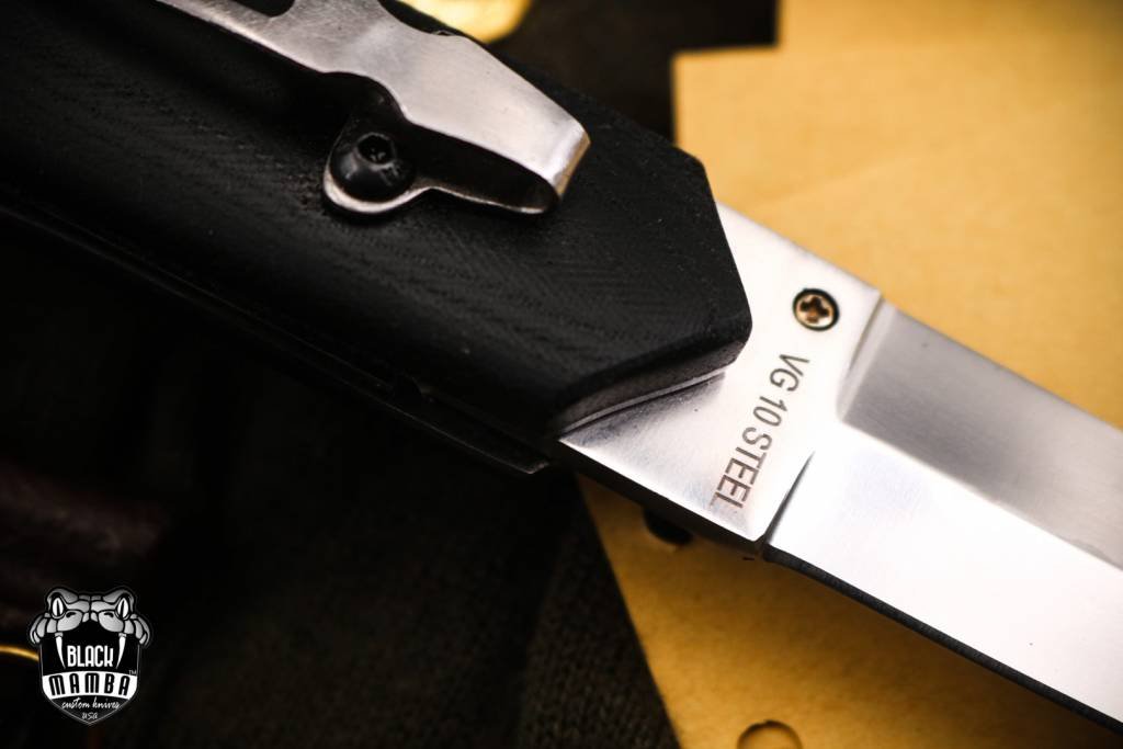 BMK-VG1 Pine Snake 5.3 Inches Closed Dagger Knife VG10 Stainless Steel Folding Knife, Pocket Knife G10 Handle - Image 6