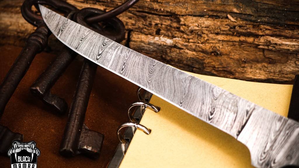Bmk-713 Colorado Snake 7.8 Inches Damascus Knife Damascus Fish Fillet Knife Utility Knife Chef's Knives Ergonomic Handle With Leather Sheath - Image 8