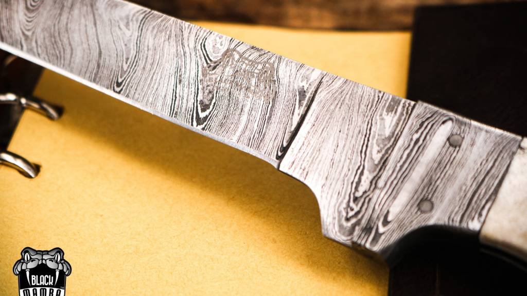 Bmk-713 Colorado Snake 7.8 Inches Damascus Knife Damascus Fish Fillet Knife Utility Knife Chef's Knives Ergonomic Handle With Leather Sheath - Image 7