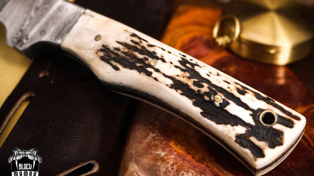Bmk-713 Colorado Snake 7.8 Inches Damascus Knife Damascus Fish Fillet Knife Utility Knife Chef's Knives Ergonomic Handle With Leather Sheath - Image 6