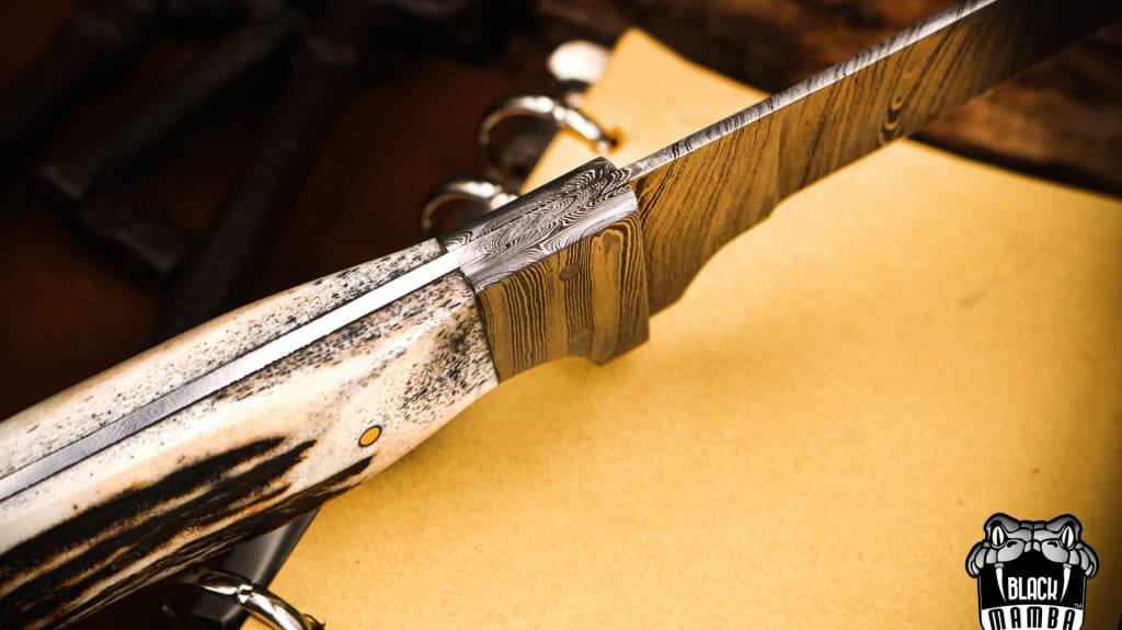 Bmk-713 Colorado Snake 7.8 Inches Damascus Knife Damascus Fish Fillet Knife Utility Knife Chef's Knives Ergonomic Handle With Leather Sheath - Image 4