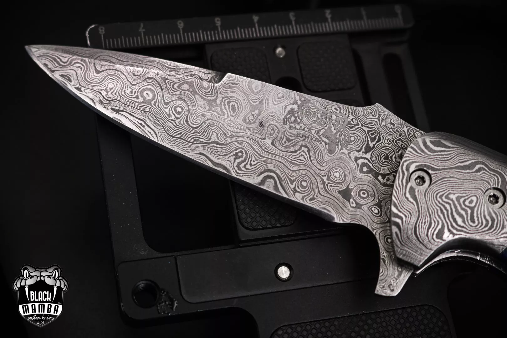 Colubrid - Damascus Folding Pocket Knife, 9″ Overall - view 2