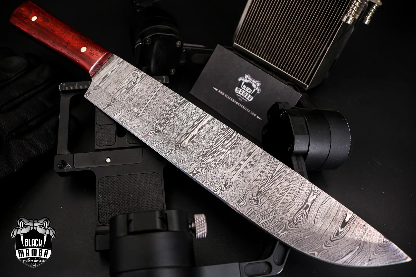 Ikura Pro Kitchen Knife Large Meat Cutting Knife 9.7 Inches Straight Blade Knives Damascus Knife Sharp Knife with Paddock Wood Handle | BMK-711 - view 4