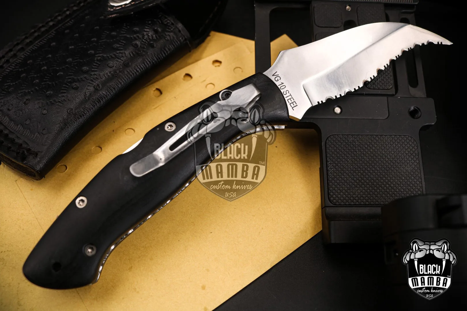 Tantilla - Damascus Folding Pocket Knife - view 2