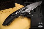 Bmk-442 Clubber 8.3" inches Closed Damascus Pocket Knife Damascus Steel Hunting Knife G10 Handle Black Mamba Knives Handmade World Class Knives USA Made