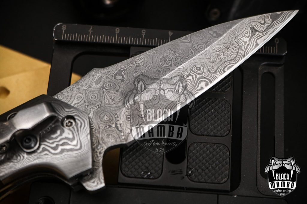 Bmk-442 Clubber 8.3" inches Closed Damascus Pocket Knife Damascus Steel Hunting Knife G10 Handle Black Mamba Knives Handmade World Class Knives USA Made - Image 4