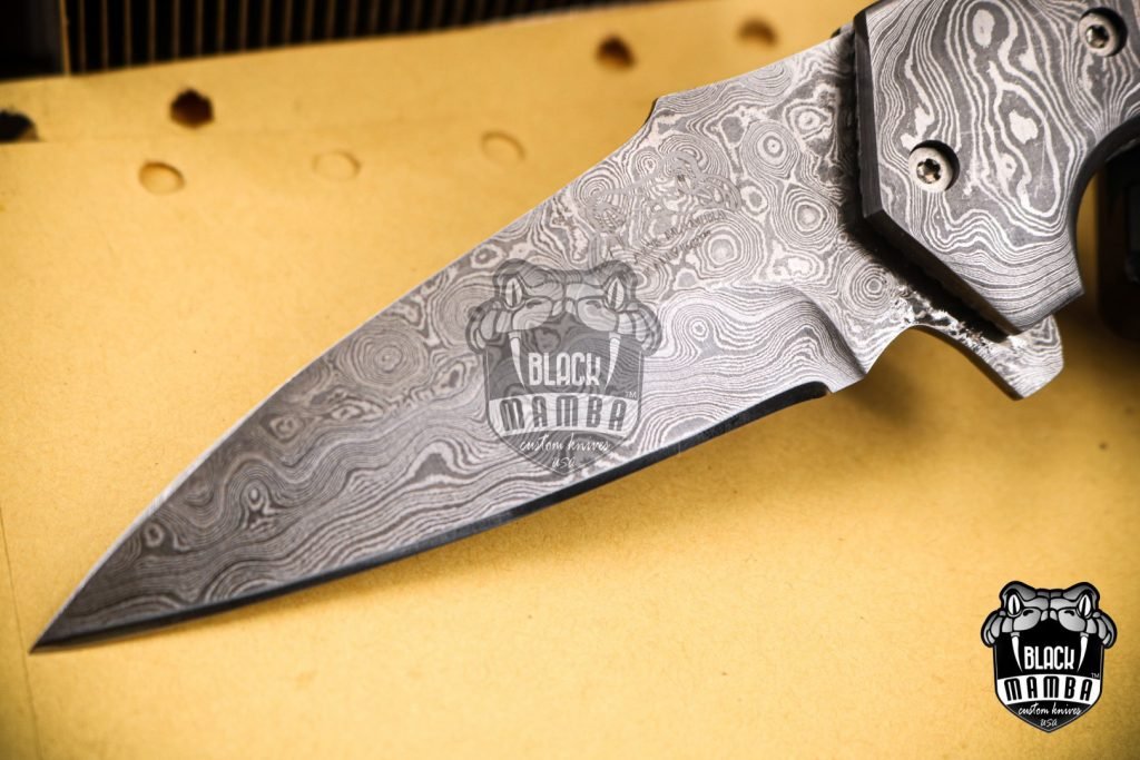 Bmk-442 Clubber 8.3" inches Closed Damascus Pocket Knife Damascus Steel Hunting Knife G10 Handle Black Mamba Knives Handmade World Class Knives USA Made - Image 5