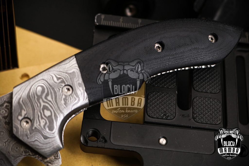 Bmk-442 Clubber 8.3" inches Closed Damascus Pocket Knife Damascus Steel Hunting Knife G10 Handle Black Mamba Knives Handmade World Class Knives USA Made - Image 6