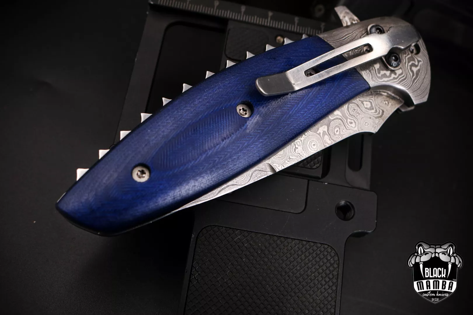 Colubrid - Damascus Folding Pocket Knife, 9″ Overall - view 10