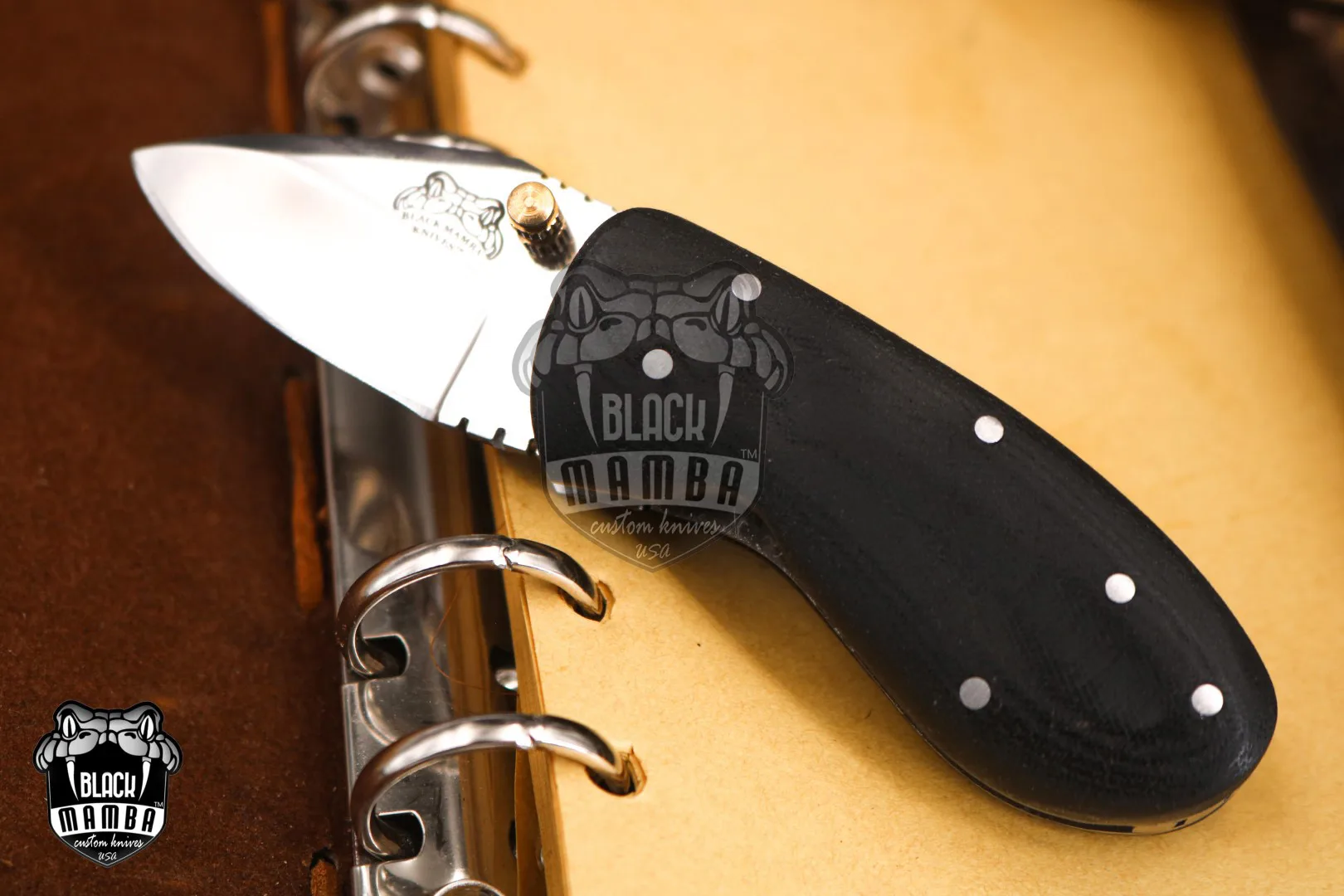 King Snake - Damascus Folding Pocket Knife - view 2