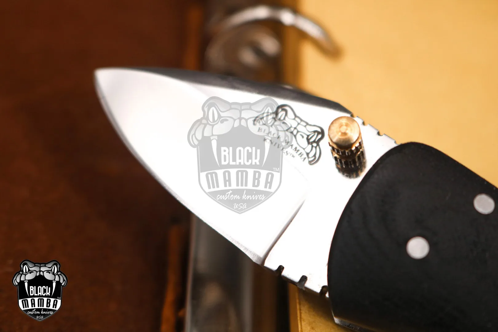 King Snake - Damascus Folding Pocket Knife - view 3