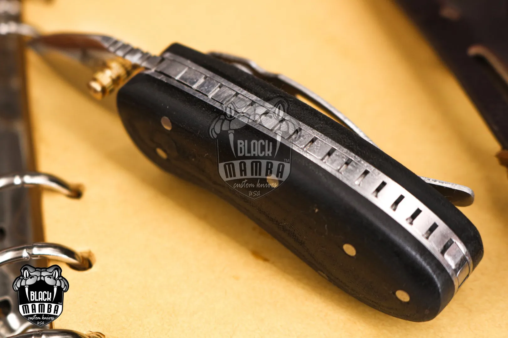 King Snake - Damascus Folding Pocket Knife - view 4