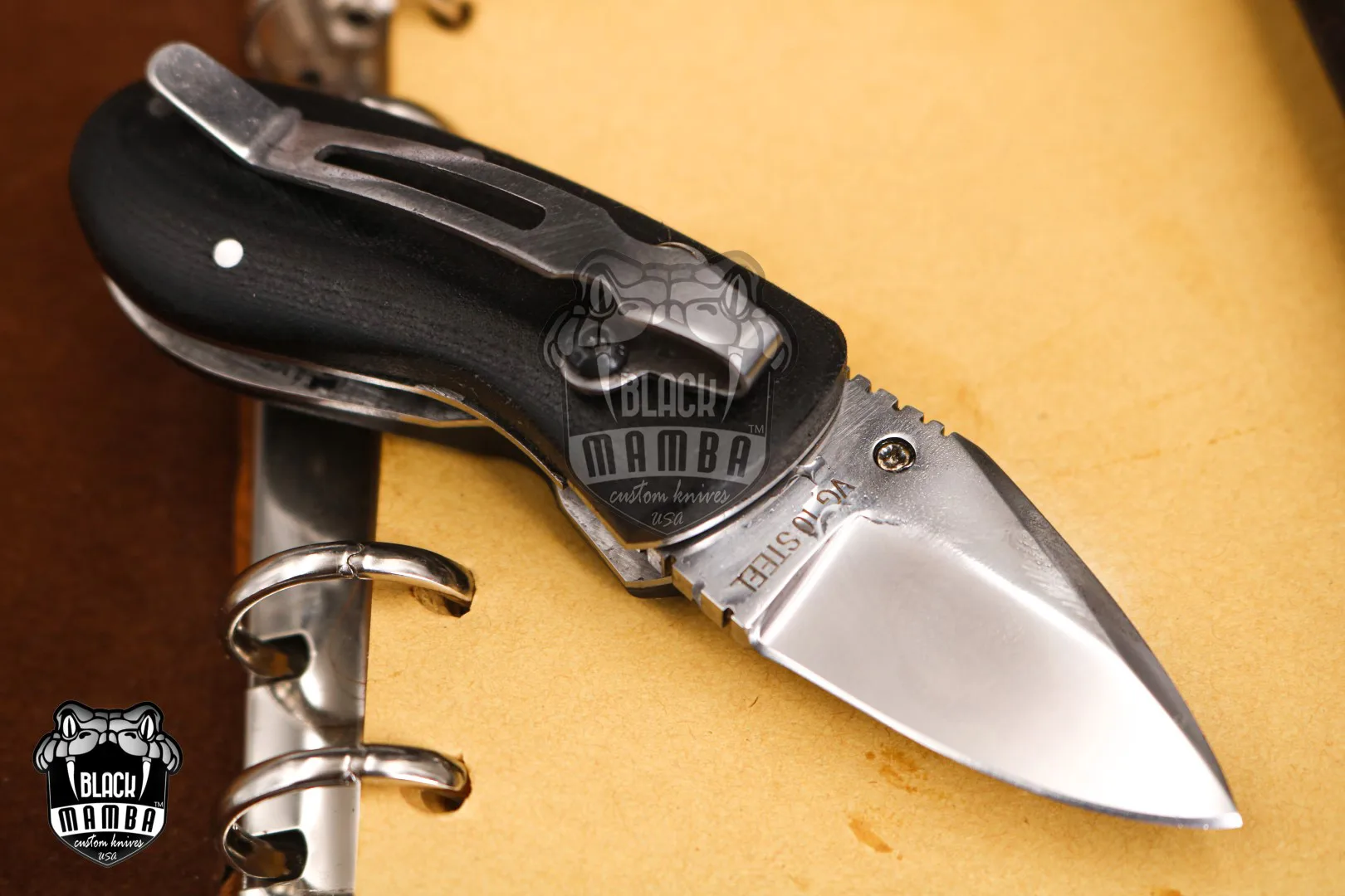 King Snake - Damascus Folding Pocket Knife - view 5