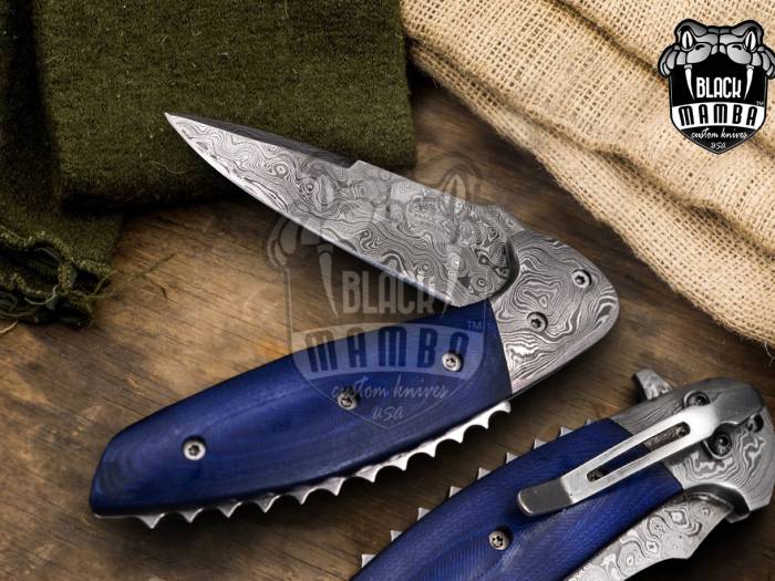 Bmk-443 colubrid 5" Closed Damascus Pocket Knife Damascus Hunting Knife G10 Handle Pocket Clip Knife With Leather Sheath