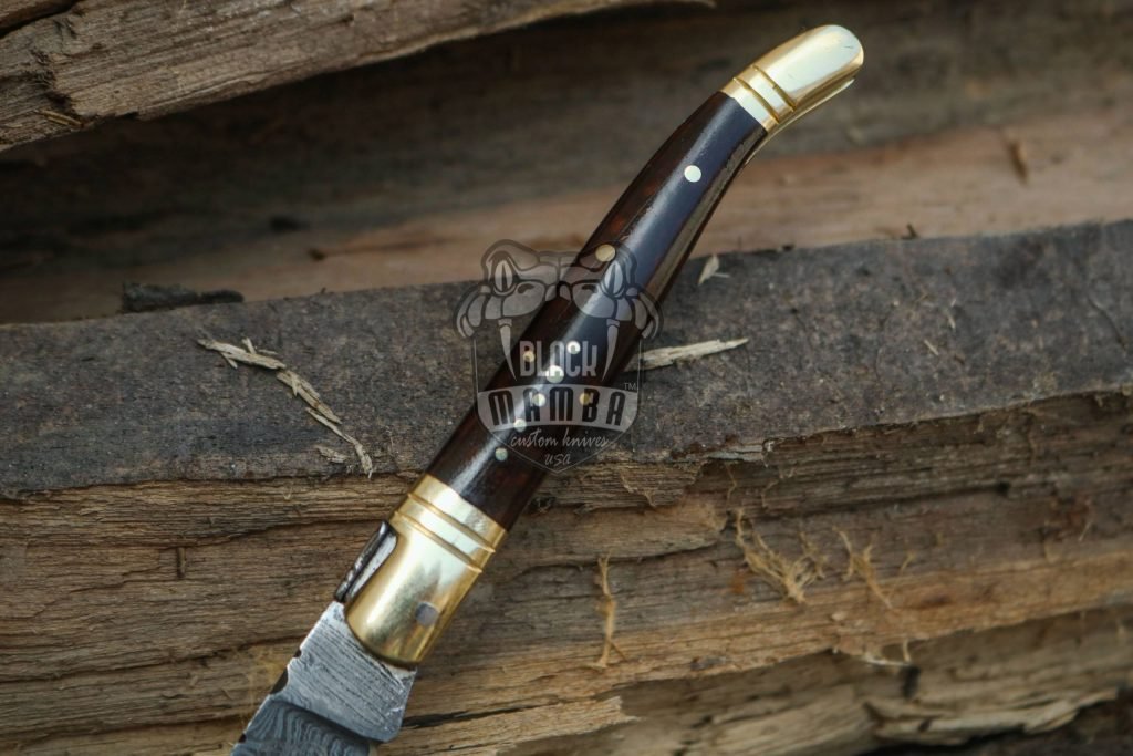 BMK-502 Caremel 4 Inches Closed Damascus Laguiole Knife Handmade Damascus Pocket Knives - Image 4