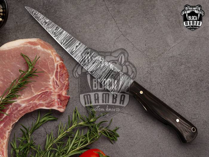 Bmk-710 Sea Urchin Pro Kitchen Knife Fillet Knife 13 Inch Fish Fillet Knives Damascus Steel Sharp Knife with Wenge Wood USA Made