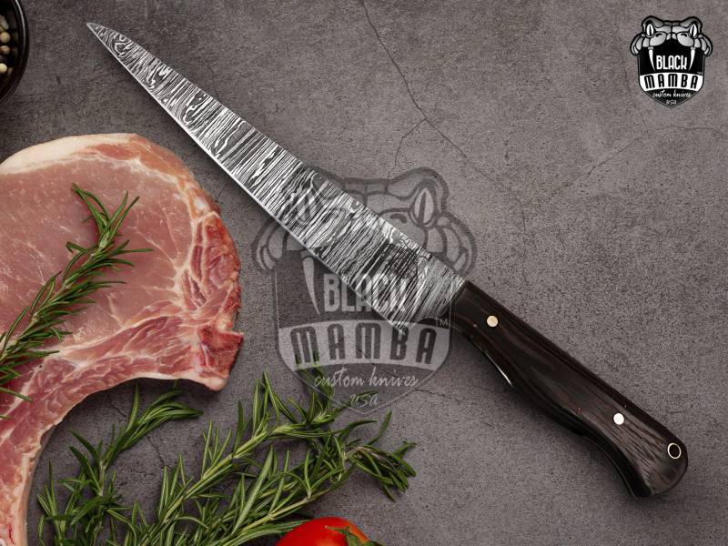 Bmk-710 Sea Urchin Pro Kitchen Knife Fillet Knife 13 Inch Fish Fillet Knives Damascus Steel Sharp Knife with Wenge Wood USA Made