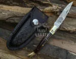 Caramel - Damascus Laguiole Knife, Snake Wood Handle