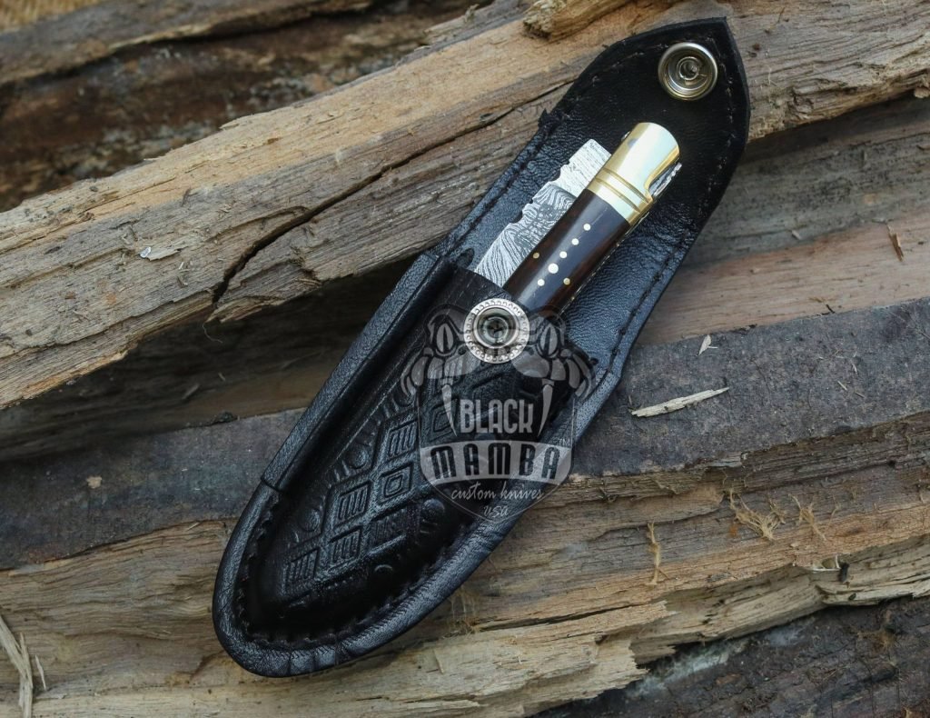 BMK-502 Caremel 4 Inches Closed Damascus Laguiole Knife Handmade Damascus Pocket Knives - Image 8