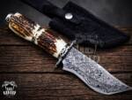 Golden Tree Snake – Damascus Hunting Knife, 10" Overall