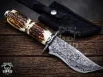 Golden Tree Snake - Damascus Hunting Knife, 10″ Overall
