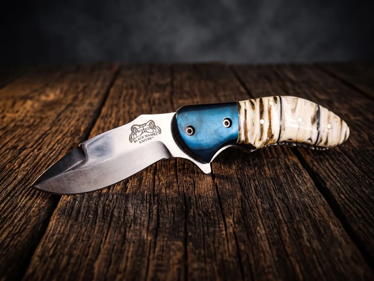 King Snake - Damascus Folding Pocket Knife, 7.3″ Overall - view 2
